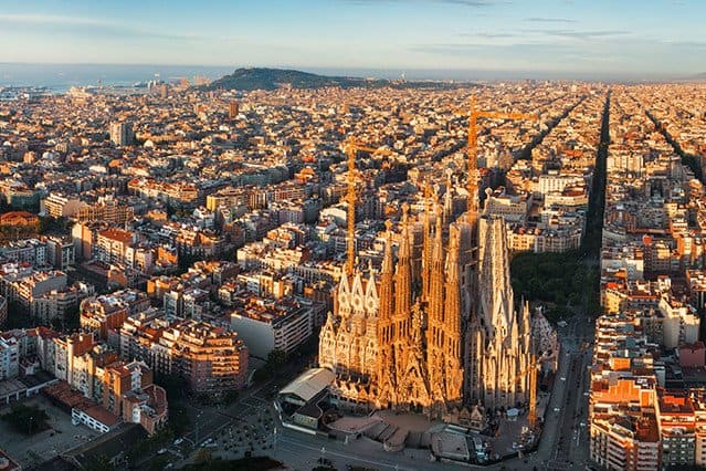 Vista aérea de La Sagrada Familia