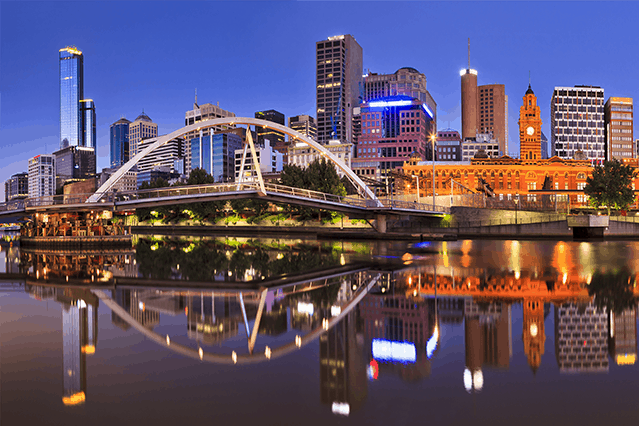 puerto y puente de Melbourne