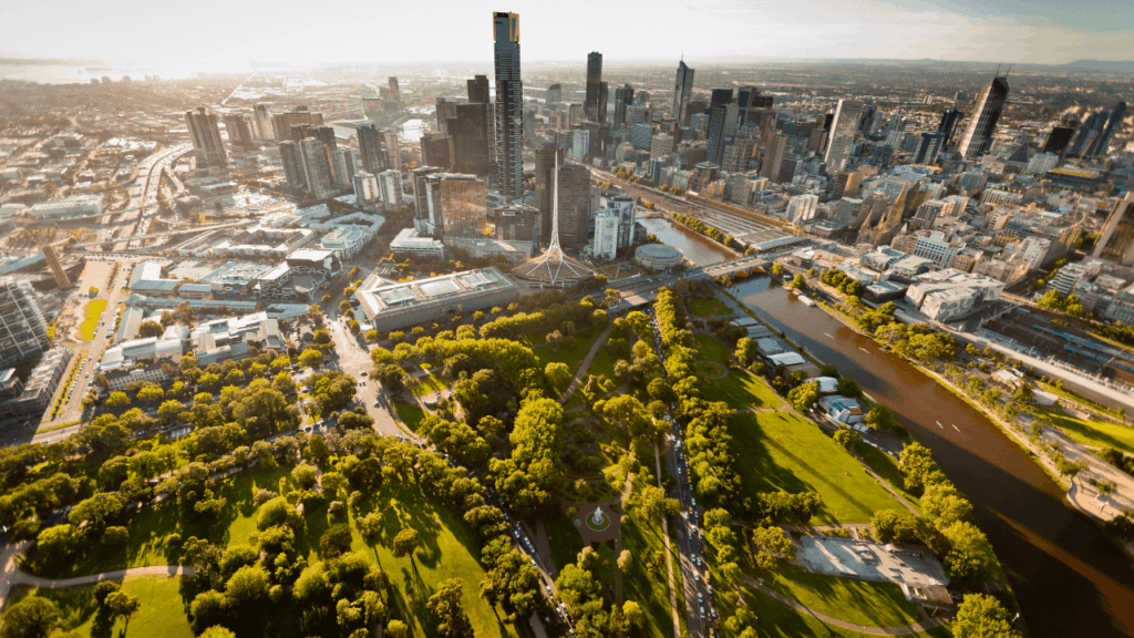 vista aérea de Melbourne
