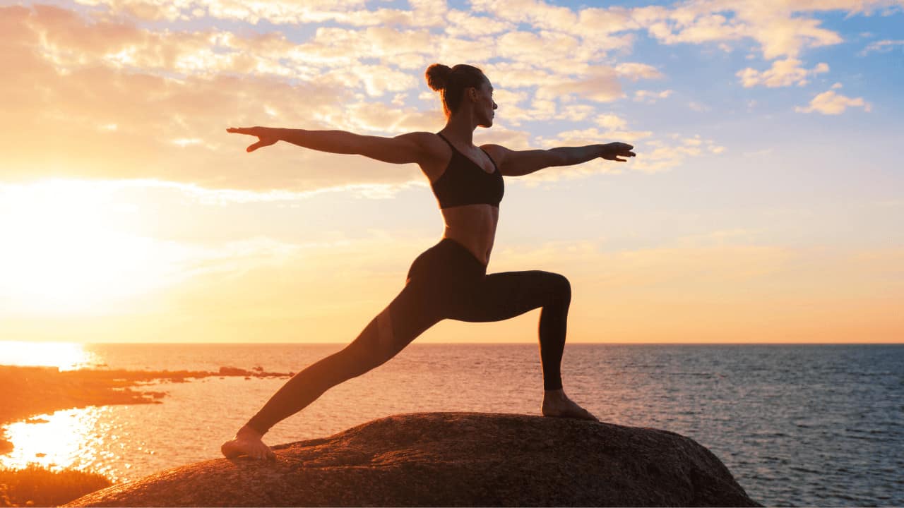 yoga pose for beach photography